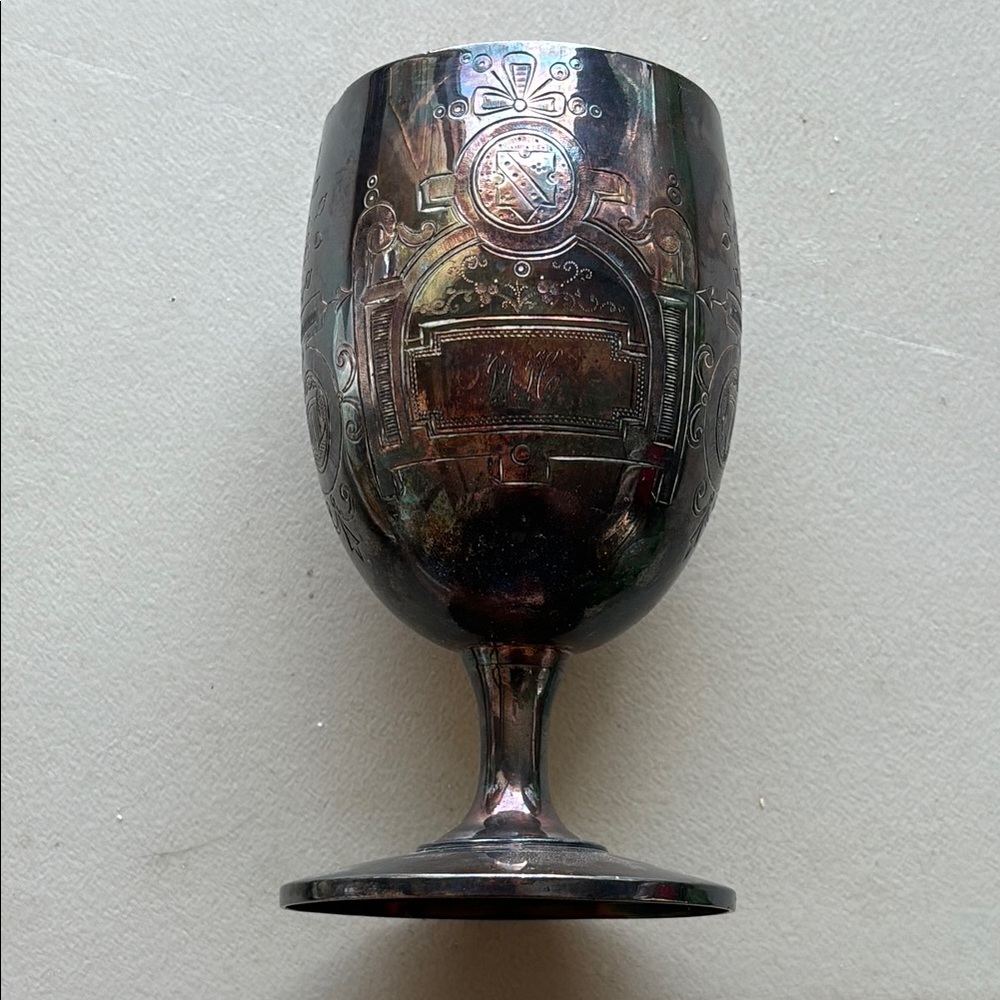 Elegant Silver Goblet with Intricate Design